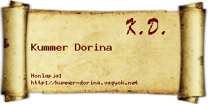 Kummer Dorina névjegykártya